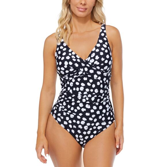 Island Escape Women's Monterey Printed Convertible One-Piece Swimsuit 8 14542 - Picture 1 of 1